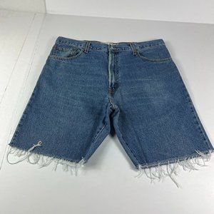 Levi's Jean Shorts Men's 36* 517 Blue Cut Off Fray Hem Cotton Denim Jorts Tag 38